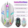 【Thriving】 Limei S1 E Sports LED Luminous Backlit Wired Mouse USB Wired For Desktop Mute Office Computer Gaming Mouse. 