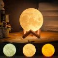 USB Moon lamp 7 color changing led lights Himalayan pink salt lamp. 