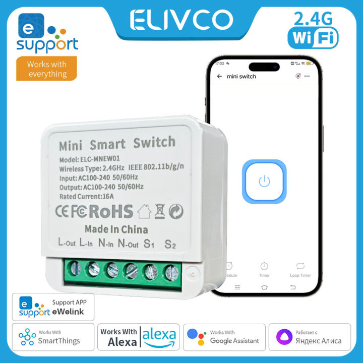 eWelink 16A Wifi Switch Smart 2-Way DIY Switches Circuit Breaker Timer Support Alexa Маруся Home Alice SmartThings