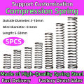5PCS Compression Coil Spring Return Spring Steel Pressure Springs Tools Wire Diameter 0.5mm OD 3-10mm Length 10-50mm. 