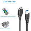 USB Hard Drive Cable USB 3.0 Micro B Cable for External HDD USB 3.0 Data Cord for WD Hitachi Lacie Seagate Toshiba portable HDD. 