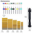 Micro Mini Pin Vise Hand Drill Twist Bit PCB Set Rotary Tool For DIY Craft Carving Resin Polymer Clay Plastic Jewelry Making. 
