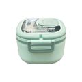 Plastic Student Lunch Box Large Capacity with Cutlery Sauce Box Microwavable Insulated Lunch Box. 