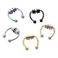 1/2/3/4/5Pcs Fake Magnetic Nose Rings, Faux Piercing Nose Rings Non Piercing Septum Rings Clip On Stainless Steel Magnet Rings. 