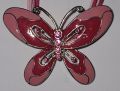 Elegant butterfly necklace in baby pink and dark pink colours. chain is of baby pink and shocking pink thread. 