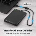 LJIAL USB Floppy Disk Reader Drive,3.5" Portable External 1.44MB FDD Diskette Drive for Windows 11/10/8/7/XP/Vista PC Laptop Mac.
