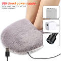 USB Winter Electric Foot Heating Pad Under Desk Household Foot Warmer Heater Soft Plush Foot Warming Thermostat Mat Warm Pad. 