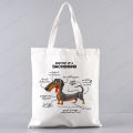 Dachshund  Unisex Handbags Custom Canvas Tote Bag Print Daily Use Reusable Travel Casual Shopping Bag. 