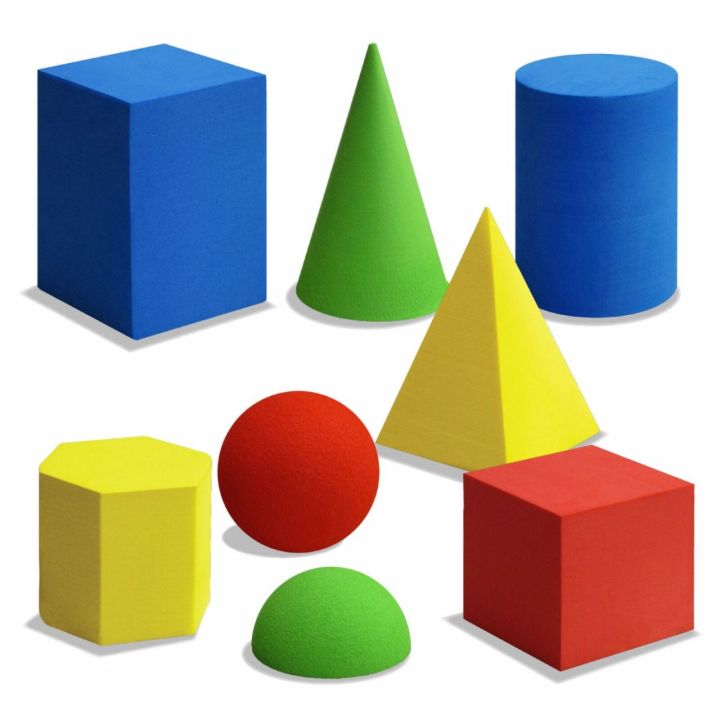 Educational Solids 6 Piece Wooden Geometric Shapes