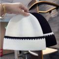 Minimally Color Blocking Striped Knitted Hats For Women Versatile In Autumn And Winter Fashionable And Trendy Warm Caps. 