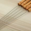 10PCS Stainless Steel Barbecue Skewer Reusable BBQ Skewers For Outdoor Camping Picnic Cooking Tools BBQ Supplies. 