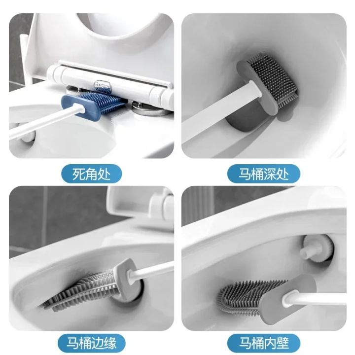 Silicone%20Toilet%20Brush%20Cleaning%20Brush%20Flat%20Head%20Flexible%20Wall%20Mounted%20Toilet%20Bowl%20Cleaner%20Brush%20Holder%20Set%20for%20WC%20Bathroom%20-%20Image%205