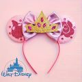 1pc Frozen Elsa Mouse Ear Headband Sparkling Purple Bow Hair Hoops for Party Valentine Day Holiday Hair Accessories.