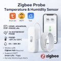 Zigbee Smart Thermometer Hygrometer With Probe Detect Pool Fridge Freezer Liquid Temperature Sensor For 2MQTT TUYA Smart Life. 
