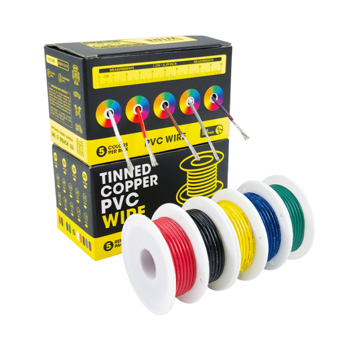 Pcc Wire Color 5 Colors DIY Wire PVC Tinned Copper Electronic Wire, 5-20 meters per ...