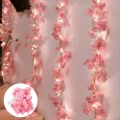 2M 20LEDs Cherry Blossom String Light Garland Artificial Flower Vines Fairy Lights for Bedroom Wedding Party Holiday Decoration. 