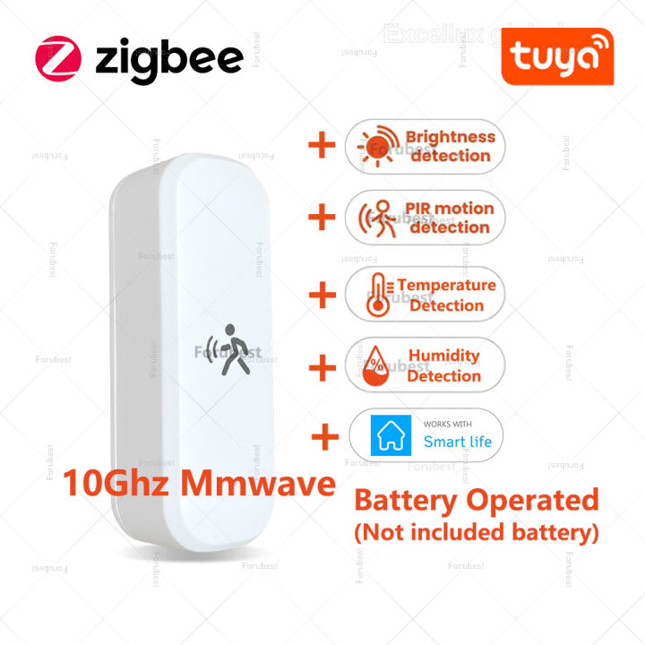 Tuya Zigbee Human PIR Motion Sensor Light Infrared Detector With Temperature Humidity Detection Meter Smart Life Home Automation
