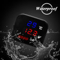KOSO Water Temp Meter Voltmeter Gauge Motorcycle Phone USB Charger Charging 3 in 1 Waterproof LCD Digital Display. 