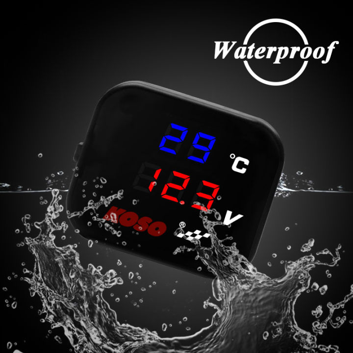 KOSO%20Water%20Temp%20Meter%20Voltmeter%20Gauge%20Motorcycle%20Phone%20USB%20Charger%20Charging%203%20in%201%20Waterproof%20LCD%20Digital%20Display%20-%20Image%205