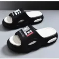 Men Thick Sole Summer Beach Slides Bathroom Anti Slip Slipper Soft Sandals Simplicity Ultra Light Letter Shoes Men Slippers. 