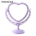 Desktop Makeup Mirror Heart Shape Makeup Vanity Portable Double-side Vanity Mirror Hand Mirror Cosmetic Compact Mirror For Women. 