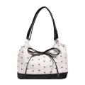 Sweet Single Shoulder Underarm Bag Bow Print Tote Bag Fashion Underarm Bag Protable Casual Commute Niche Handbags. 