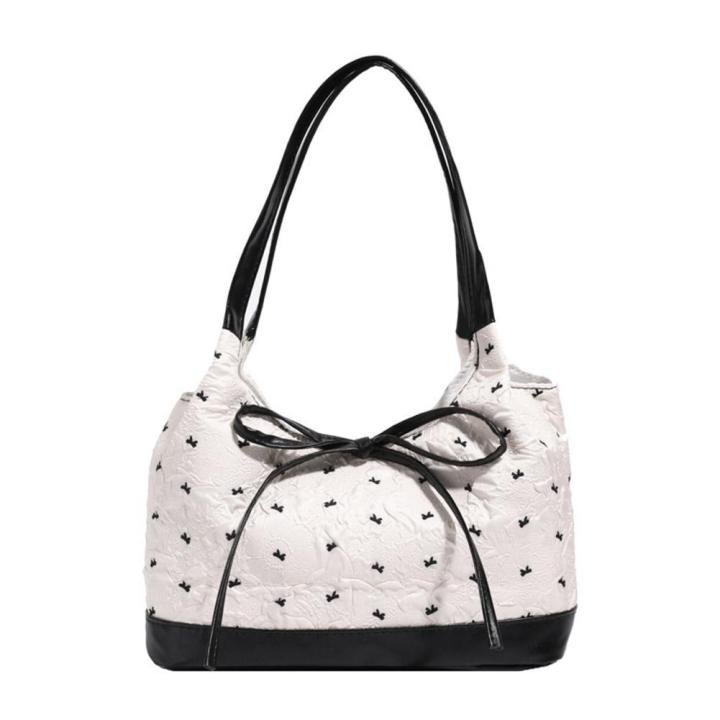 Sweet%20Single%20Shoulder%20Underarm%20Bag%20Bow%20Print%20Tote%20Bag%20Fashion%20Underarm%20Bag%20Protable%20Casual%20Commute%20Niche%20Handbags%20-%20Image%207