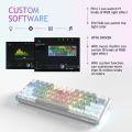 AULA F3261 Type-C Wired Hot Swappable 61 Keys RGB Mechanical Keyboard(White Grey ). 