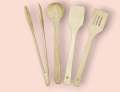 Insaf Crockery Pack of 4 - Pieces Wooden Spoon Set - Nonstick Kitchen Cooking Utensils Non Stick Wood Kitchen Tools. 