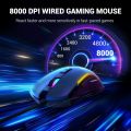 Gaming mouse EKSA EM110 Wired Mouse with 6 rgb modes, 6 adjustable DPI up to 8000, 7 Programmable Buttons compatible with computer & laptops. 