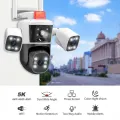 DIDseth Outdoor IP Camera, 8K, 16MP, WiFi, 4 Lens Screens, 10X Zoom, Human Auto Tracking, CCTV Video Surveillance, Panoramic Cam. 