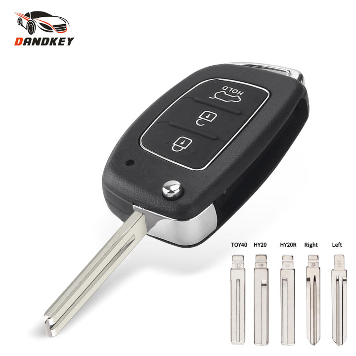 Dandkey 3 Buttons Flip Remote Car Key Case For Hyundai Solaris Verna ELANTRA Santa Fe i10 i20 i30 i35 i40 IX35 IX45 Key Shell
