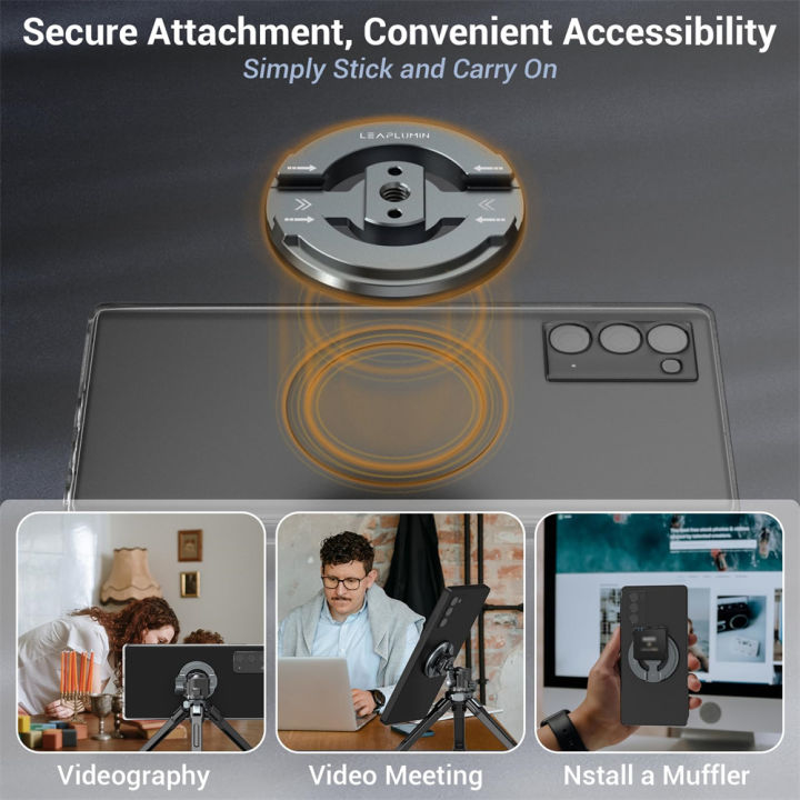 LEAPLIGHT%20Metal%20Magnetic%20Phone%20Tripod%20Mount%20Adapter%20w%201/4%20dual%20Cold%20Shoe%20for%20MagSafe%20Iphone%20Android%20Mic%20Tripod%20Fixed%20Bracket%20-%20Image%205