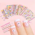 6 sheets Cute Nail Stickers Little Girls Woman Self-Adhesive Nail Decals Flowers Leaves Animals Plants Fruits Nail Art. 