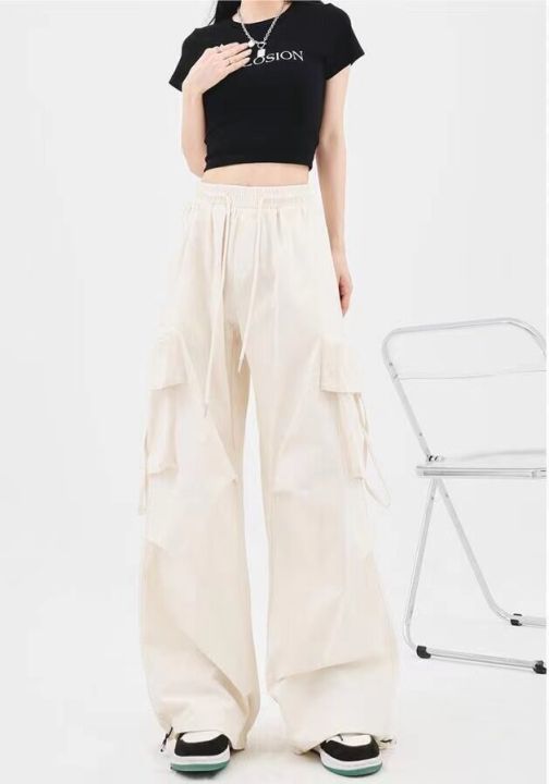 Wofacai%20women%20vintage%20loose%20pants%20Street%20cargo%20straight%20loose%20straight%20trousers%20with%20rope%20belt%20buckle%20cool%20look%20charming%20-%20Image%209