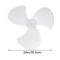 Multifunctional 14Inch 3 Leaves Plastic Fan Blade Household Electric Fan Standing Pedestal Fan Table Fanner Blade With Nut Cover. 