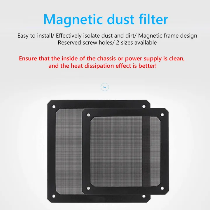 1-2PCS%2080mm%2090mm%20120mm%20140mm%20PC%20Chassis%20Cooling%20Fan%20Dust%20Filter%20Magnet%20Dustproof%20Mesh%20Cover%20Computer%20Chassis%20Net%20Guard%20with%20Hole%20-%20Image%203