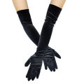 44cm/53cm/65cm Luxury Velvet Women Long Gloves Black Elastic Party Prom Etiquette Wedding Dress Retro Accessories.
