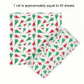 1roll Christmas Kitchen Paper Rolls - Thickened 3-Ply Heavy-Duty Disposable Cloths, Rags with Festive, Continuous Roll for Home. 