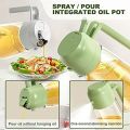 2 in 1 Oil Spray and Oil Container, 450ml Olive Oil Spray Bottle,Cooking Oil Spray Glass for Used for Air Fryer, Baking, Grilling. 