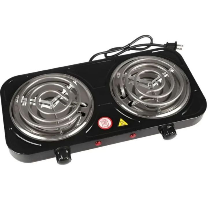 Electric Chulo Stove Double Burner Cooker Portable Electric Stove 2000Watt Black