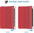 JETech Case for iPad Air 2 (2nd Generation), Smart Cover Auto Wake/Sleep (Red. 