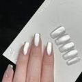 1pc 10ml Holographic Glitter Mirror Porcelain White Cat Eye Gel Polish Magnetic Galactic Effect Gel Nail Polish Soak Off UV LED. 