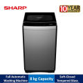 Sharp ES-X858 Full Automatic Washing Machine - 8 Kg. 