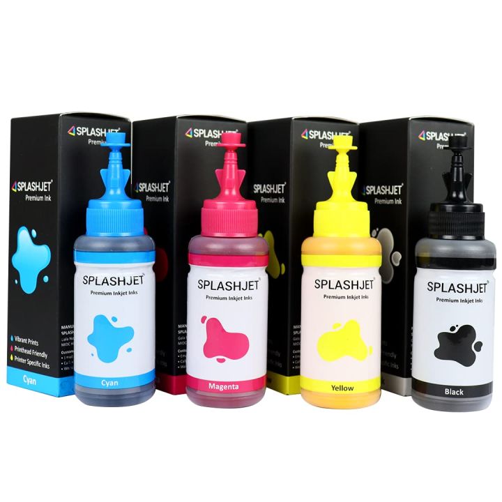 Splashjet CMYBK Sublimation Ink for Epson L130 Printers | Premium Heat Transfer Ink for Mugs, T-Shirts & More
