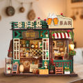 DIY Wooden Doll Houses Figurines Miniatures Dollhouse Assembled Building With Light For Friends   Home Decor Craft. 
