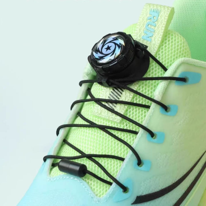1Pair Automatic Shoelaces Outdoor running shoelace Swivel Buckle Laces ...