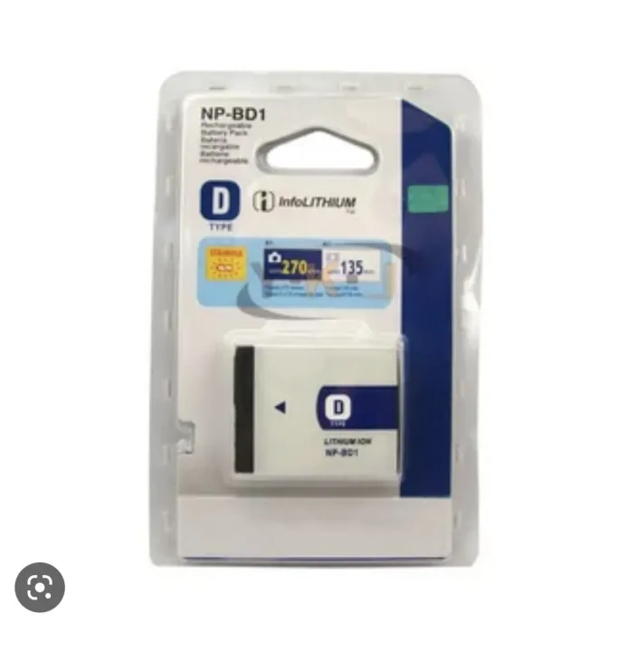 Digital Camera Battery Replacement for Sony Cybershot Cyber-shot Camera DSC-G3 DSC-T2 DSC-T70 DSC-T75 DSC-T77 DSC-T90 DSC-T200 DSC-T300 DSC-T500 DSC-T700 DSC-T900 DSC-TX1 (750 mAh) NP-BD1 3.7 Volt Li-ion Digital Camera Battery