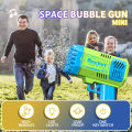40 hole handheld fully automatic space light bubble machine, electric children's toy without battery and bubble water. 