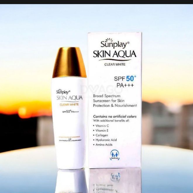 Skin Aqua clear white SPF 50 broad spectrum sunscreen for Skin protection and Nourishment